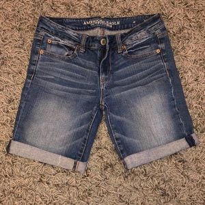 Blue denim shorts